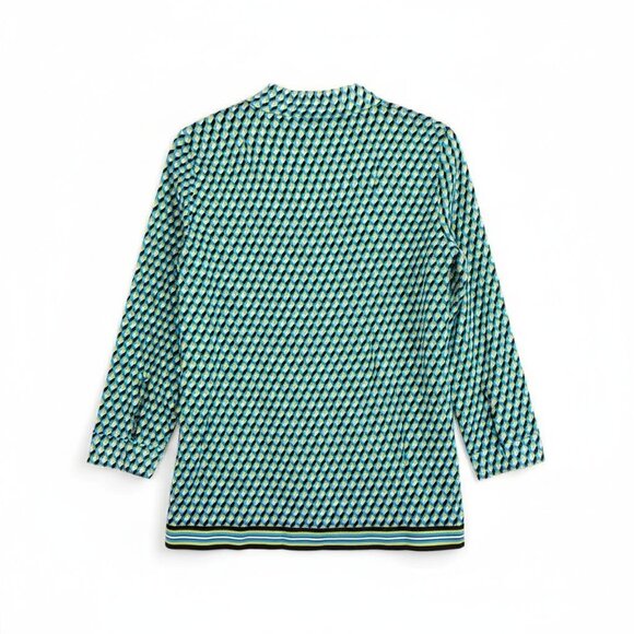 NWT Michael Kors Collection Womens Geometric Print Button-Up Blouse Size 10 - Picture 7 of 13